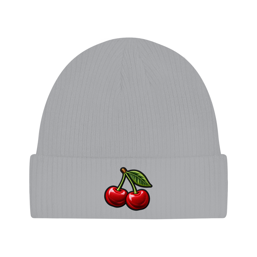 Beanie aus Bio-Baumwolle - Kirschen
