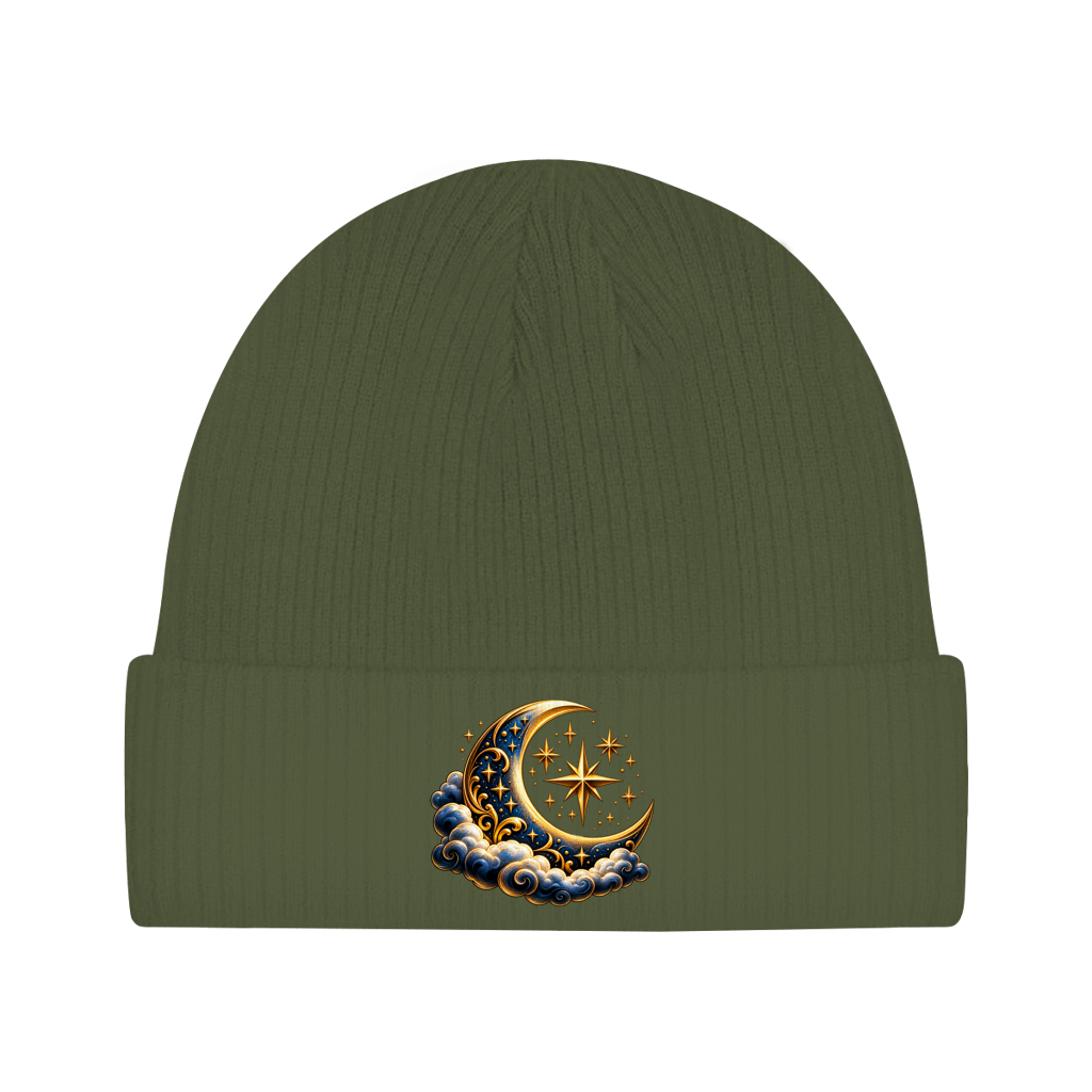 Beanie aus Bio-Baumwolle - Mond & Sterne