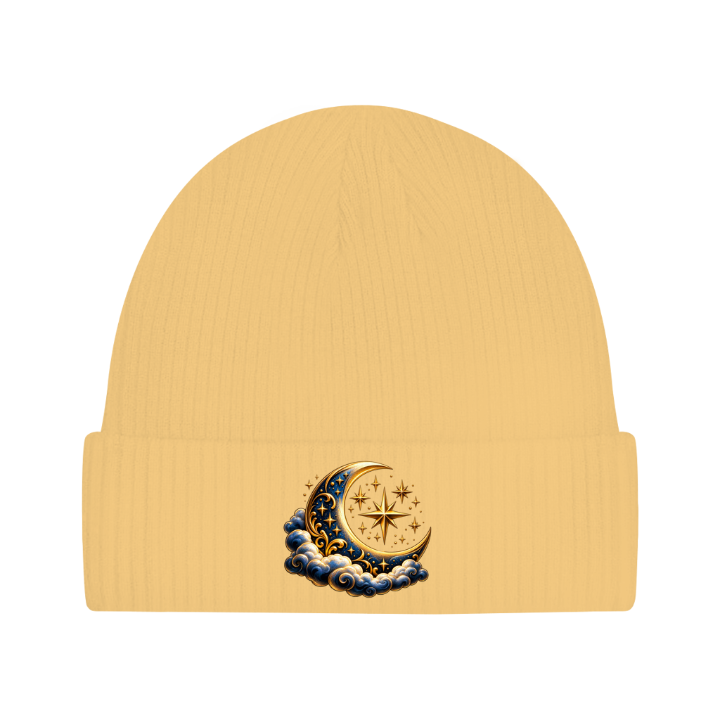 Beanie aus Bio-Baumwolle - Mond & Sterne