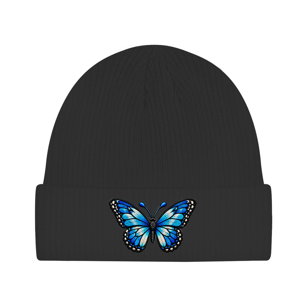 Beanie aus Bio-Baumwolle - Schmetterling