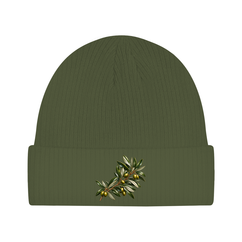Beanie aus Bio-Baumwolle - Olivenzweig
