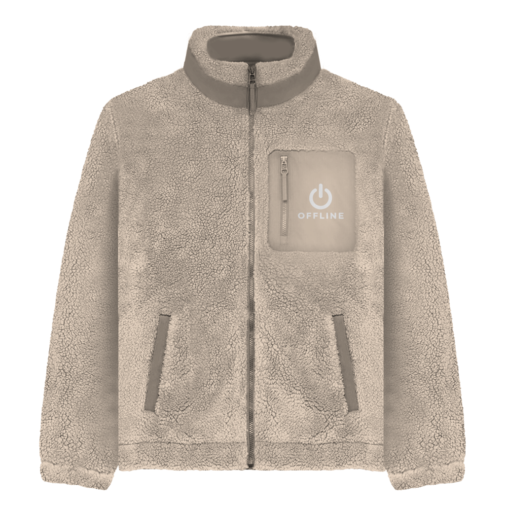 Currently Offline Sherpa Jacke – Unisex Fleece Jacke mit Statement