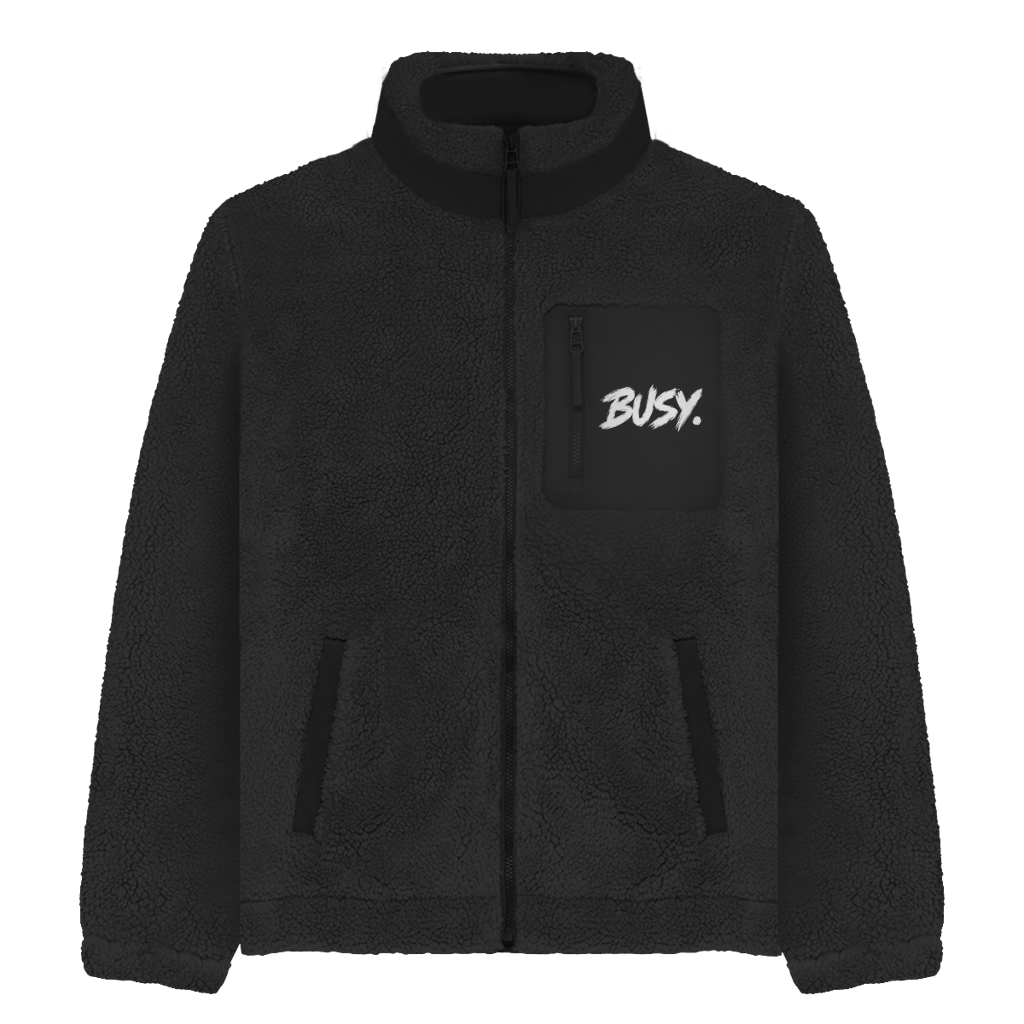 Busy Doing Nothing Sherpa Jacke – Unisex Statement Fleece Jacke