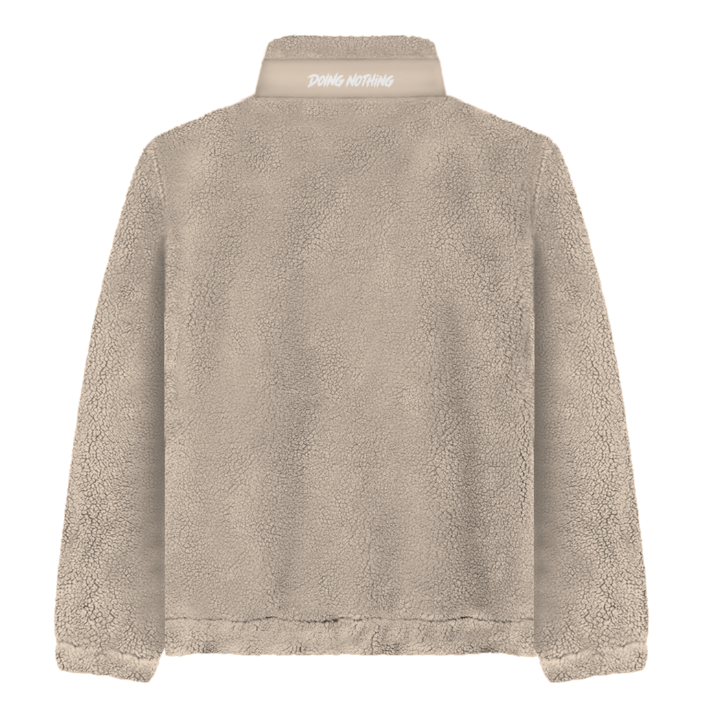 Busy Doing Nothing Sherpa Jacke – Unisex Statement Fleece Jacke