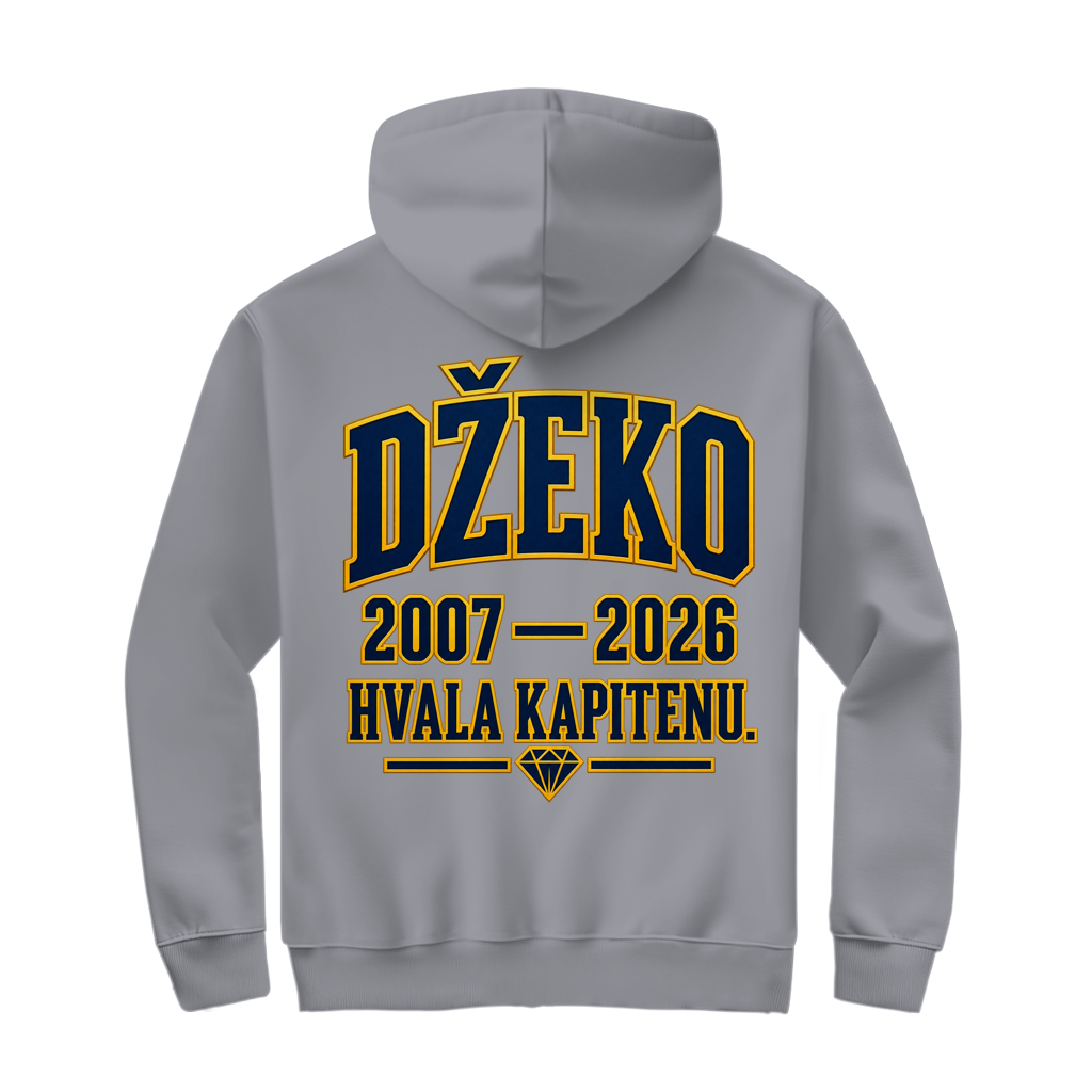Džeko 11 Herren Zipper Hoodie – 2007–2026 | Hvala Kapitenu | Bosnien Fan Hoodie