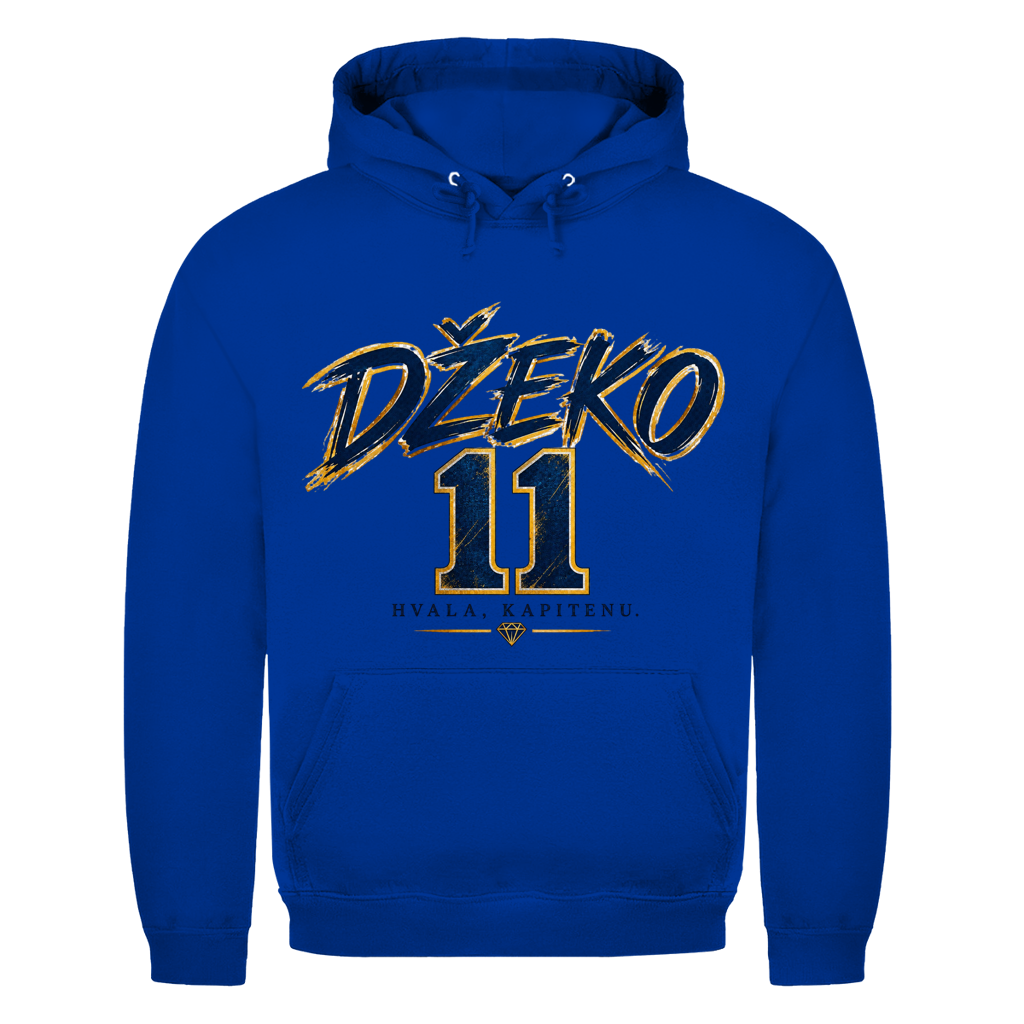 Džeko 11 Herren Hoodie – Hvala Kapitenu | Bosnien Fußball Fan Hoodie