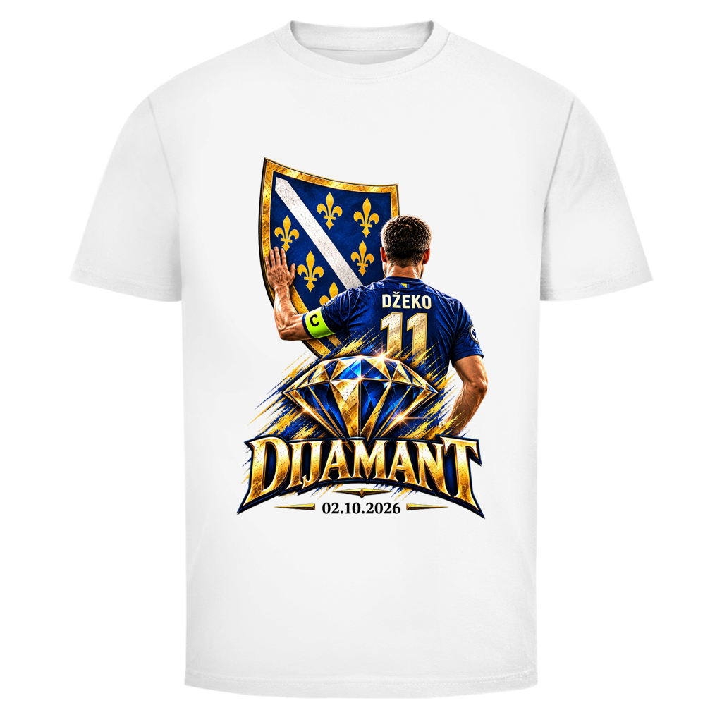 Dijamant 11 Džeko Herren T-Shirt – 02.10.2026 | Bosnien Fußball Fan Shirt