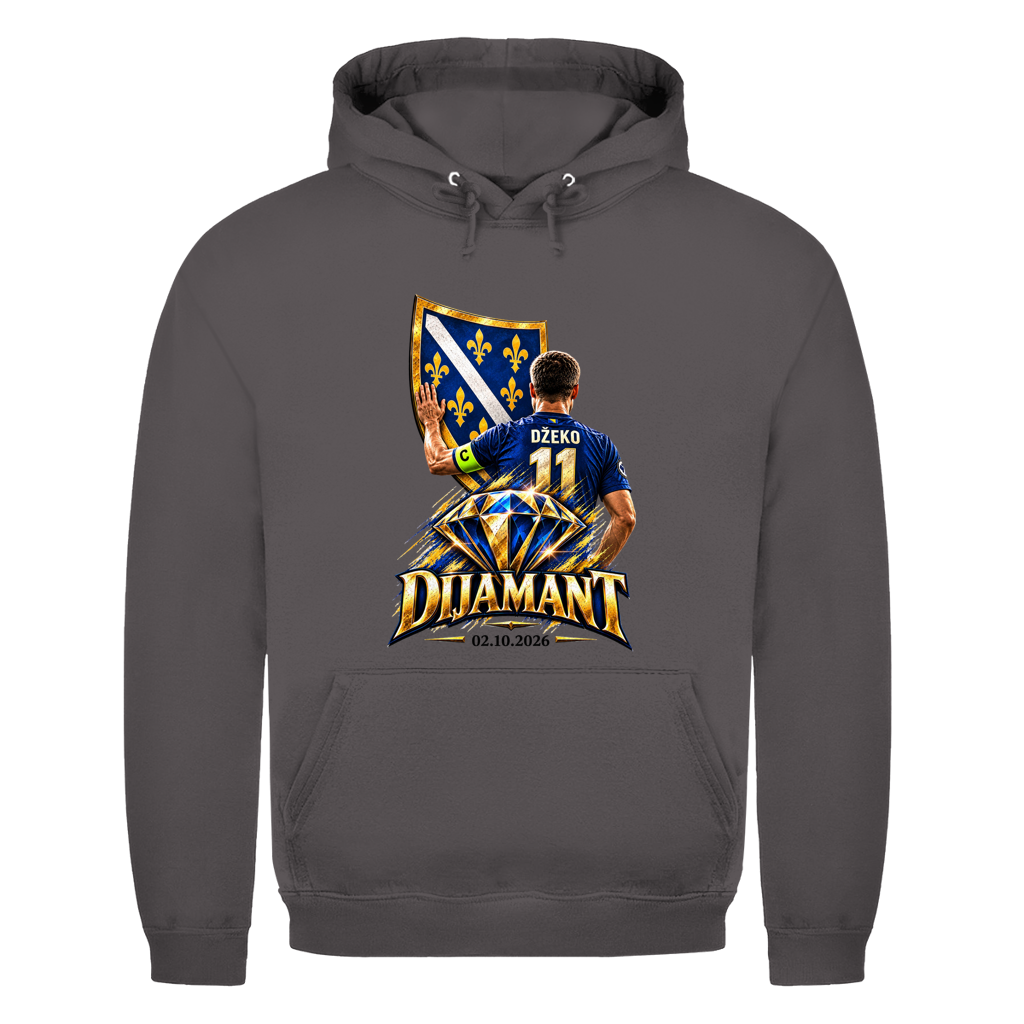 Dijamant 11 Džeko Herren Hoodie – 02.10.2026 | Bosnien Fußball Fan Hoodie