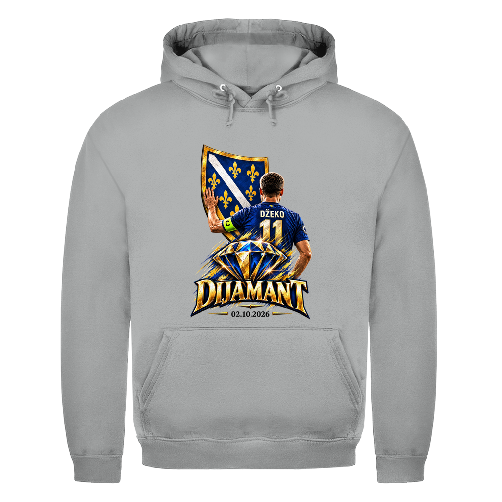 Dijamant 11 Džeko Herren Hoodie – 02.10.2026 | Bosnien Fußball Fan Hoodie