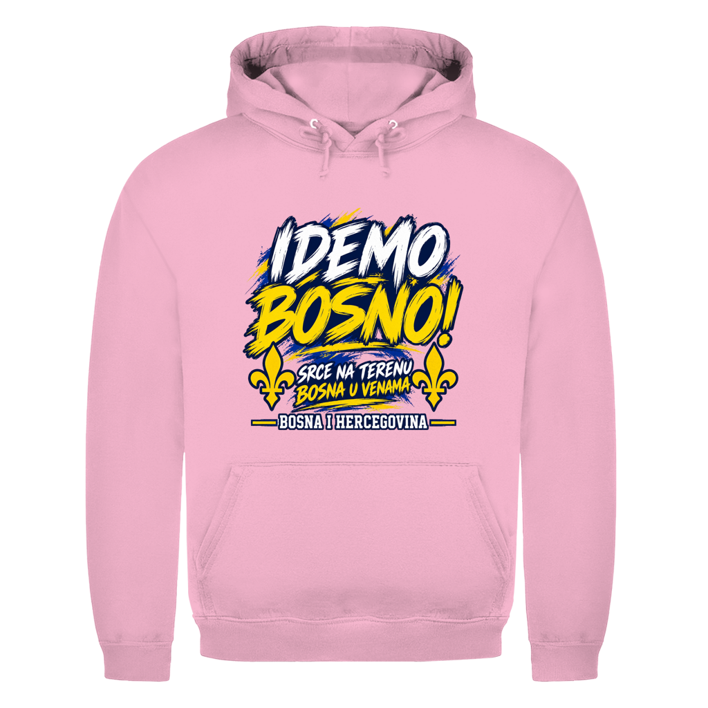 Bosnien Hoodie Herren – IDEMO BOSNO! Fußball Fan Hoodie | Bosna & Herzegowina