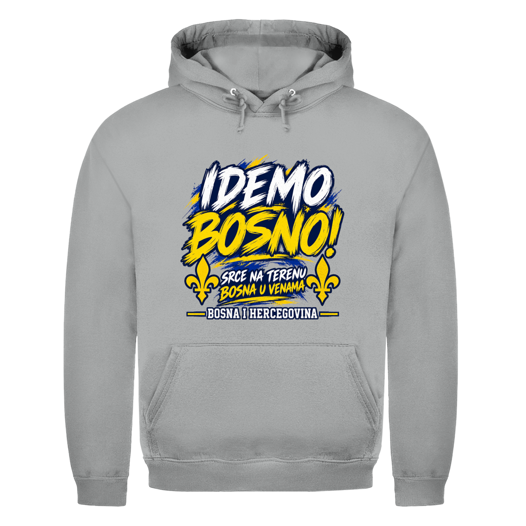 Bosnien Hoodie Herren – IDEMO BOSNO! Fußball Fan Hoodie | Bosna & Herzegowina