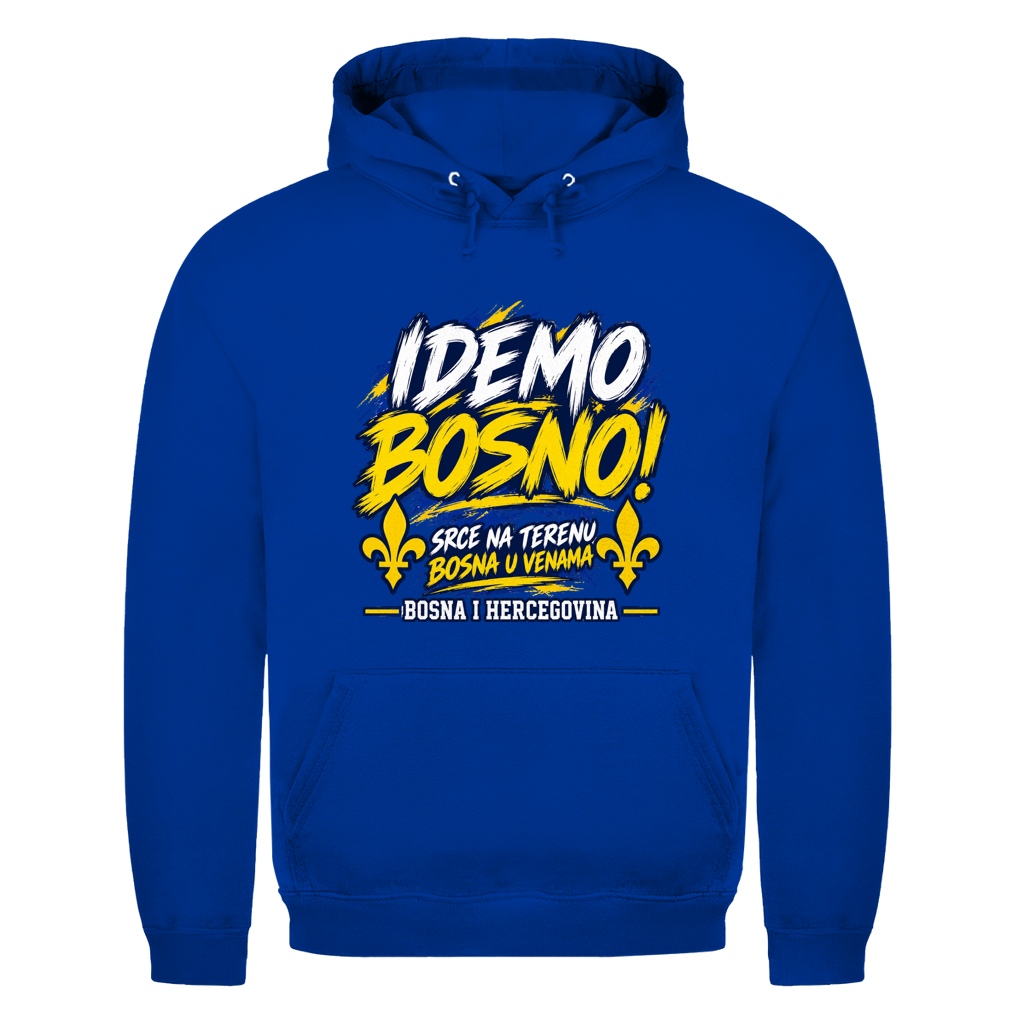 Bosnien Hoodie Herren – IDEMO BOSNO! Fußball Fan Hoodie | Bosna & Herzegowina