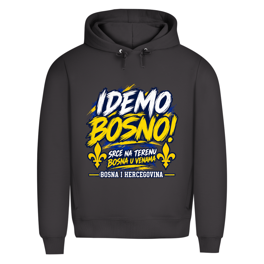 Bosnien Hoodie Herren – IDEMO BOSNO! Fußball Fan Hoodie | Bosna & Herzegowina
