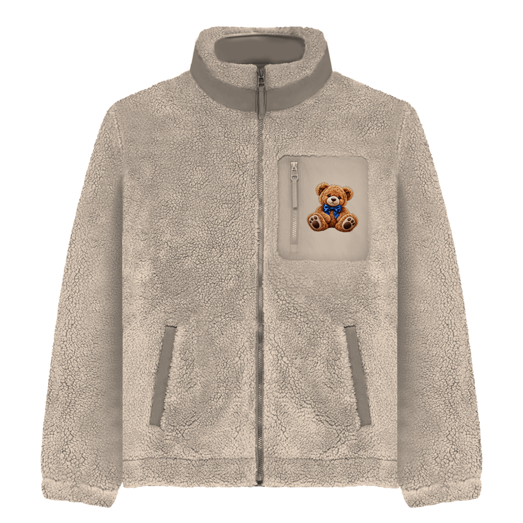 Sherpa Jacke Teddy – Unisex Fleece Jacke mit Motiv | Cozy & Warm