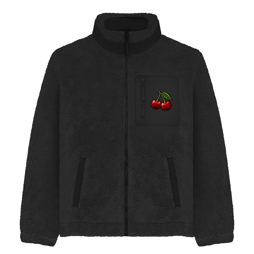 Sherpa Jacke Kirschen – Unisex Fleece Jacke mit Motiv | Cozy & Warm