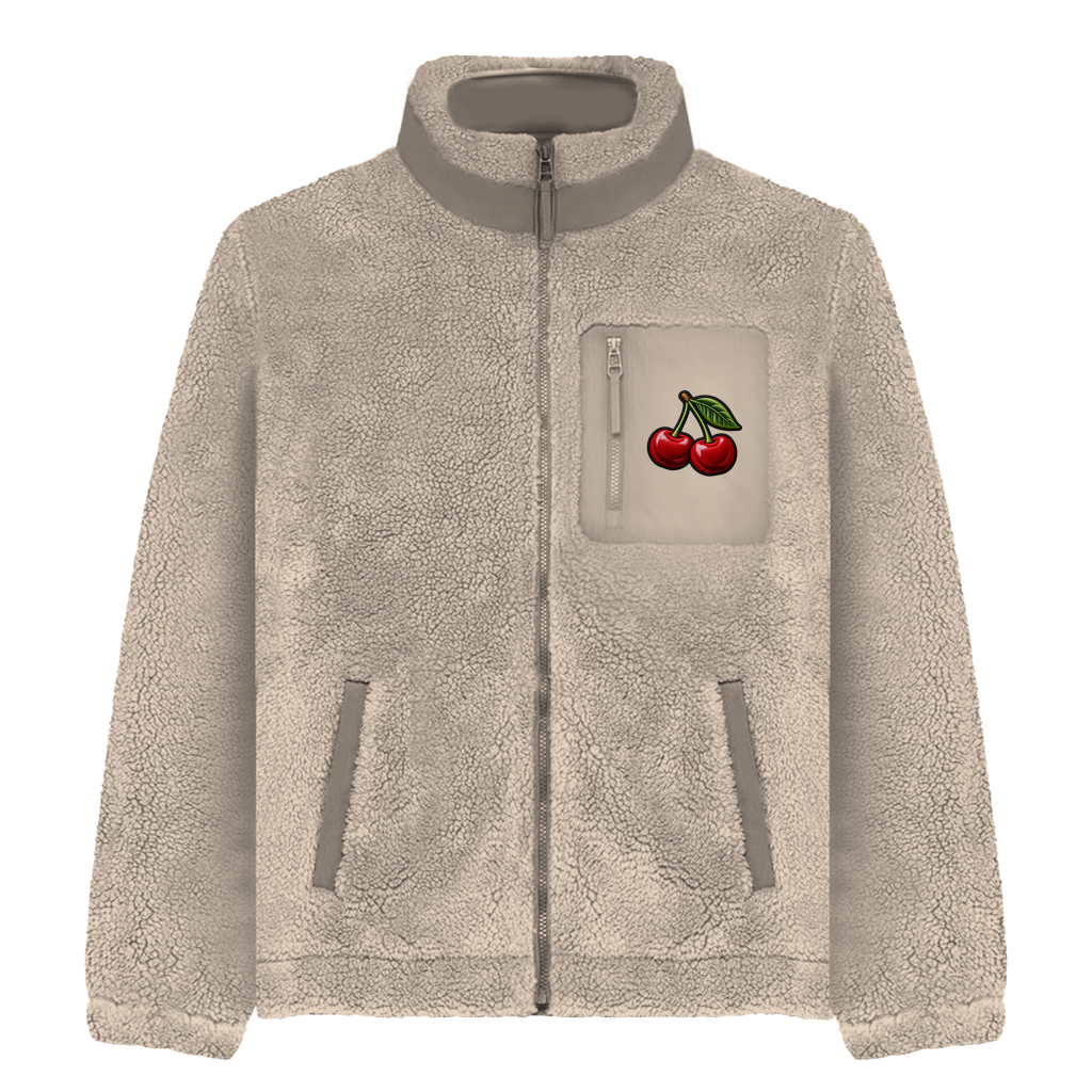 Sherpa Jacke Kirschen – Unisex Fleece Jacke mit Motiv | Cozy & Warm