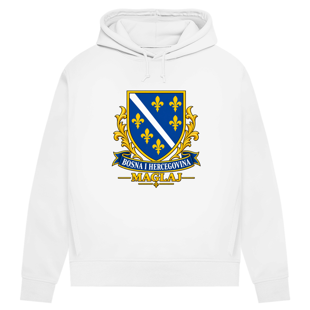 Damen Premium Bio Hoodie Bosanski Grb Maglaj