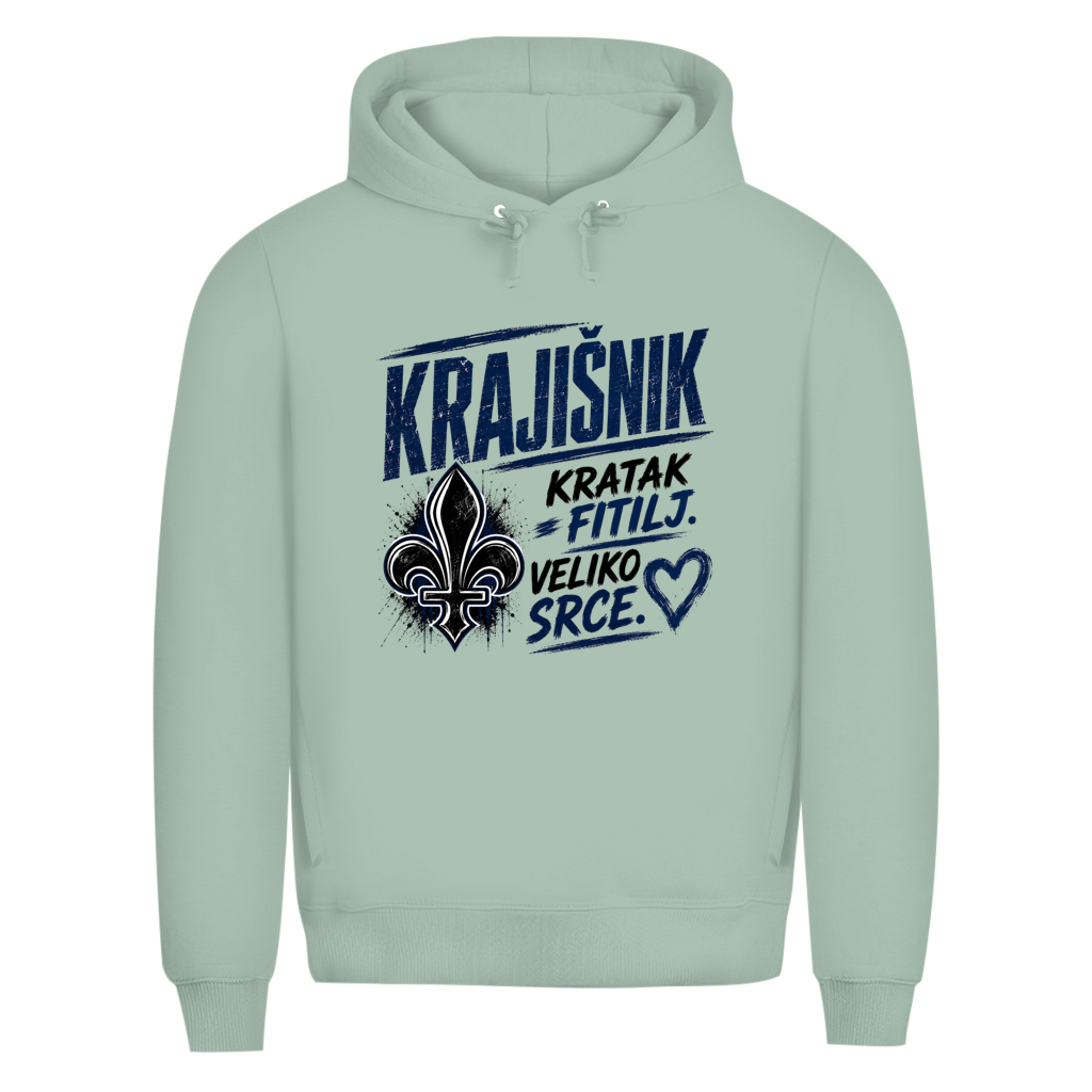 KRAJIŠNIK Herren Premium Bio Hoodie - Kratak fitilj veliko srce