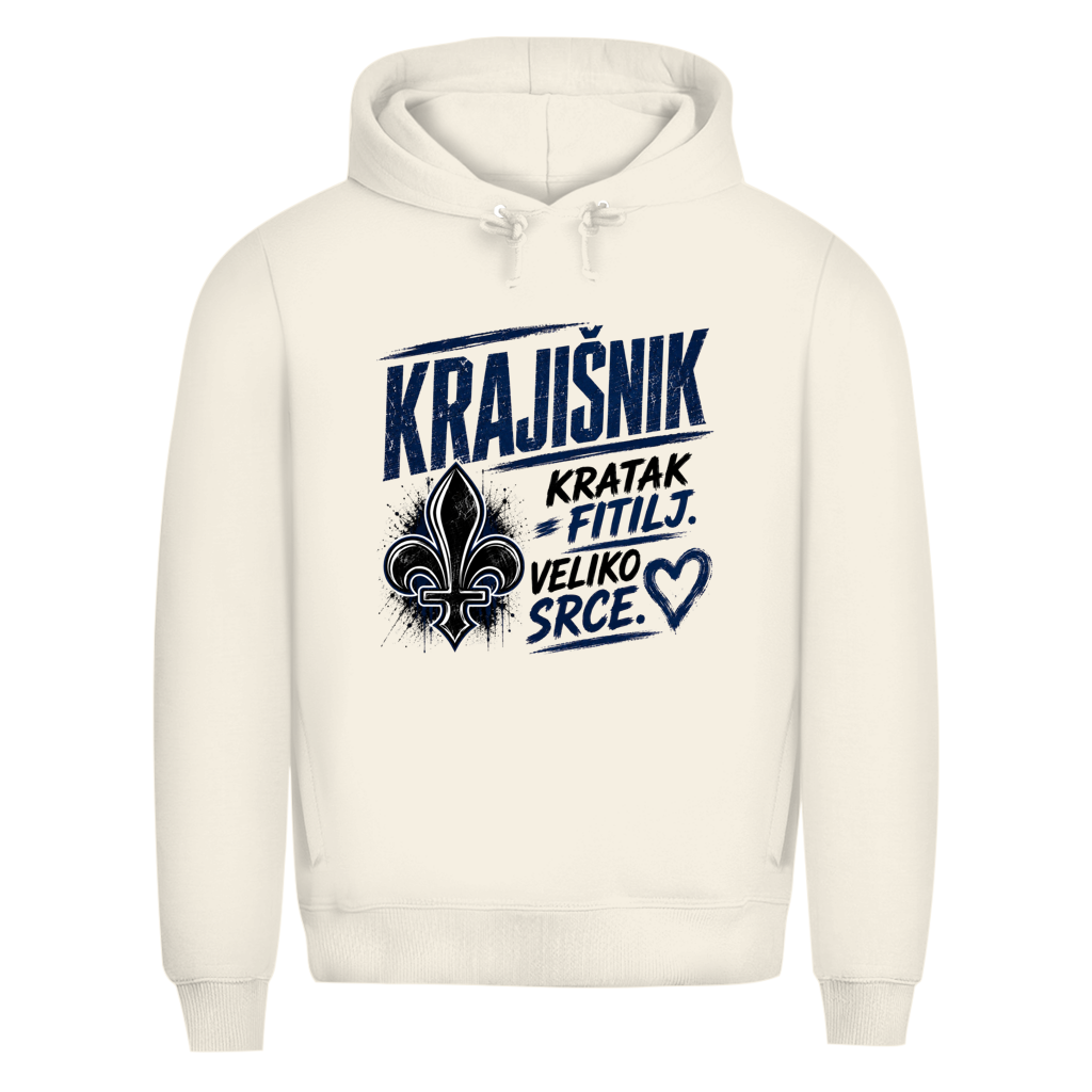 KRAJIŠNIK Herren Premium Bio Hoodie - Kratak fitilj veliko srce