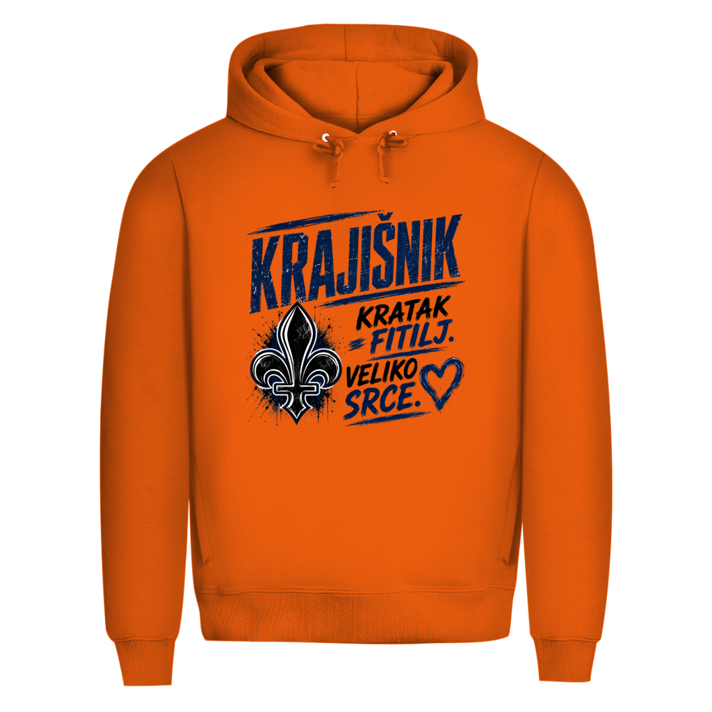 KRAJIŠNIK Herren Premium Bio Hoodie - Kratak fitilj veliko srce