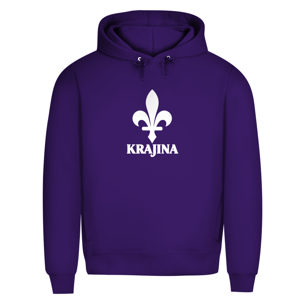 Krajina Herren Premium Bio Hoodie – Bosnische Lilie Weiß
