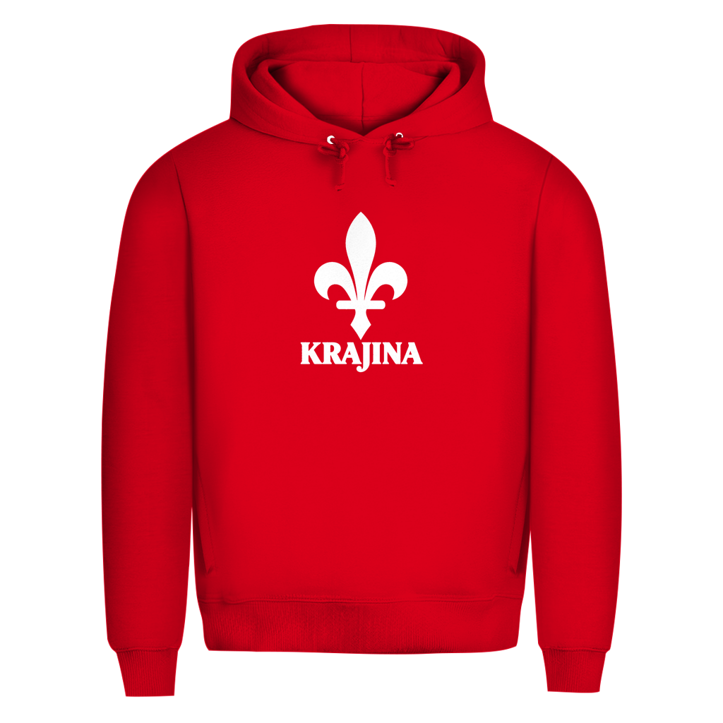 Krajina Herren Premium Bio Hoodie – Bosnische Lilie Weiß