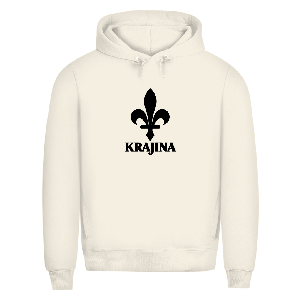 Krajina Herren Premium Bio Hoodie – Bosnische Lilie Schwarz