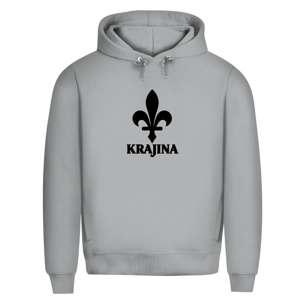 Krajina Herren Premium Bio Hoodie – Bosnische Lilie Schwarz