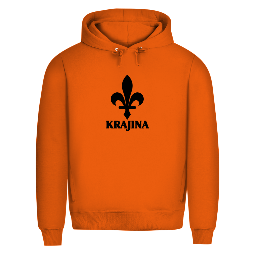 Krajina Herren Premium Bio Hoodie – Bosnische Lilie Schwarz