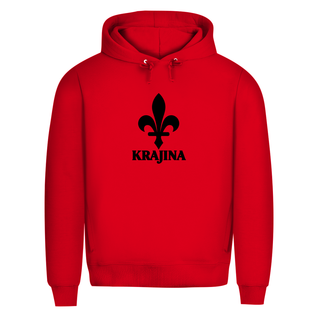 Krajina Herren Premium Bio Hoodie – Bosnische Lilie Schwarz