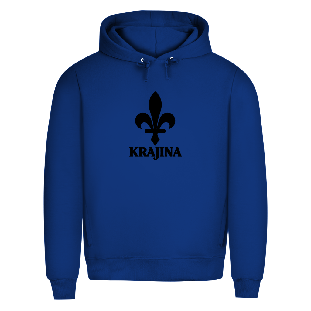 Krajina Herren Premium Bio Hoodie – Bosnische Lilie Schwarz
