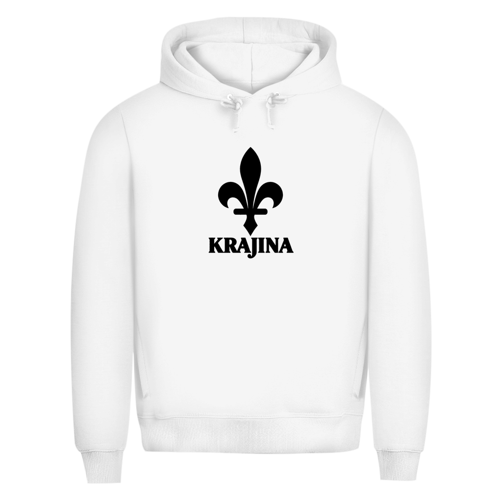 Krajina Herren Premium Bio Hoodie – Bosnische Lilie Schwarz