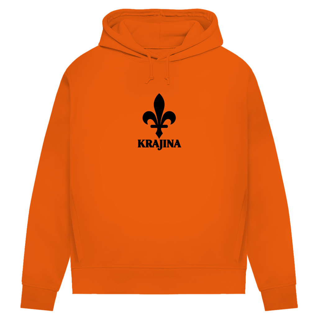 Krajina Damen Premium Bio Hoodie – Bosnische Lilie Schwarz