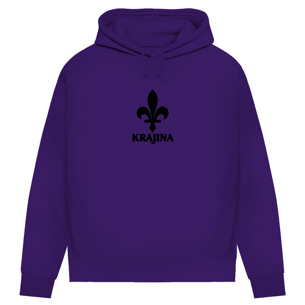 Krajina Damen Premium Bio Hoodie – Bosnische Lilie Schwarz