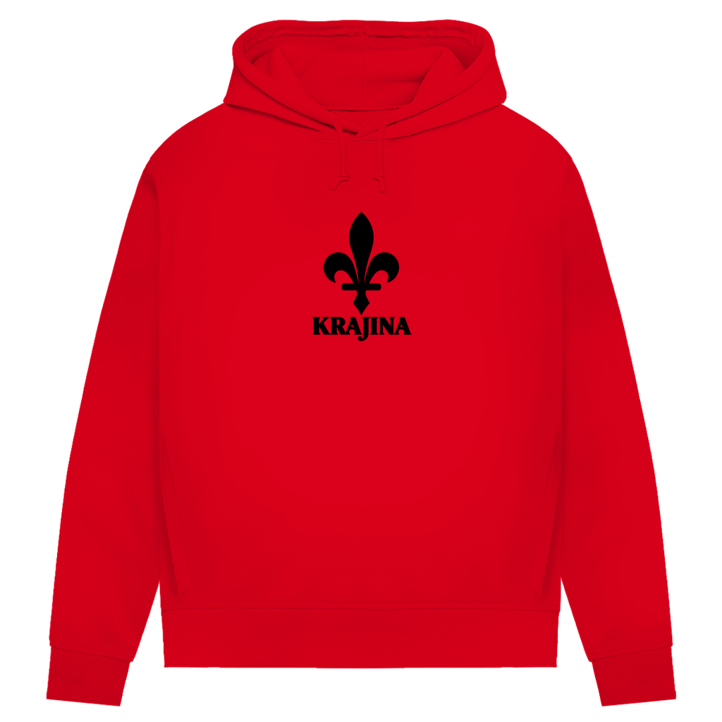 Krajina Damen Premium Bio Hoodie – Bosnische Lilie Schwarz