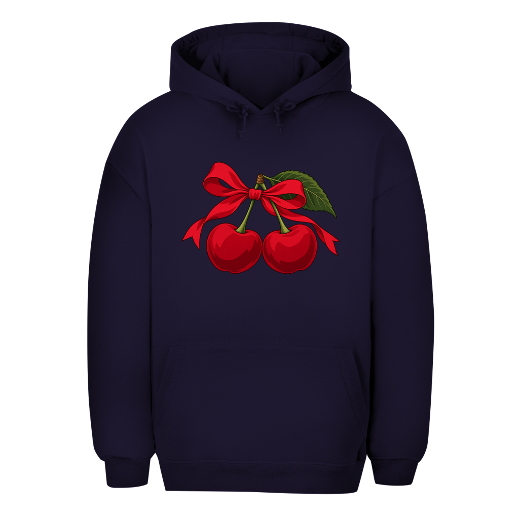 Unisex Oversize Hoodie – Cherry Vibes | Kirsch Kapuzenpullover Großes Motiv