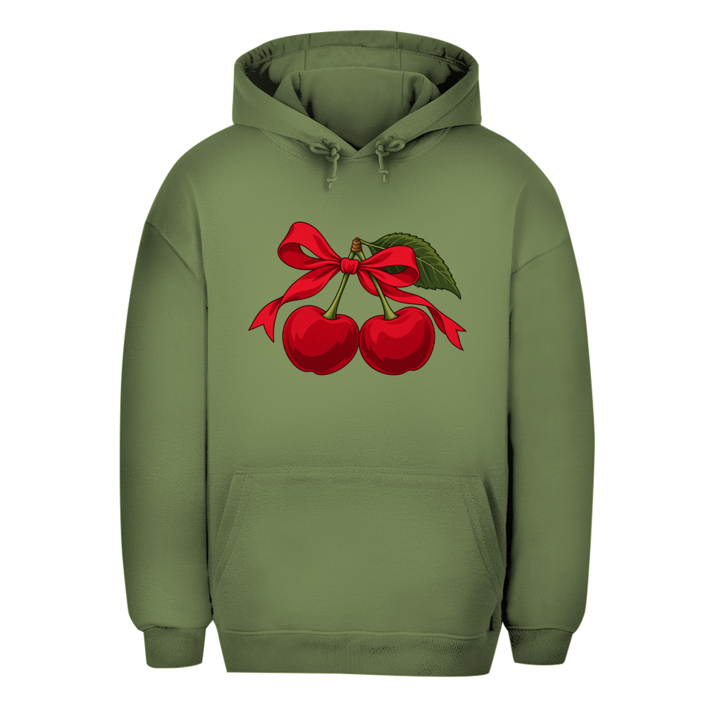 Unisex Oversize Hoodie – Cherry Vibes | Kirsch Kapuzenpullover Großes Motiv