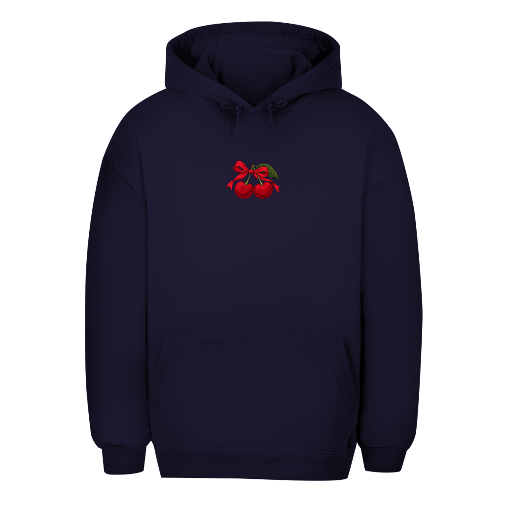 Unisex Oversize dukserica – Cherry Vibes | Dukserica sa kapuljačom i malim motivom trešnje