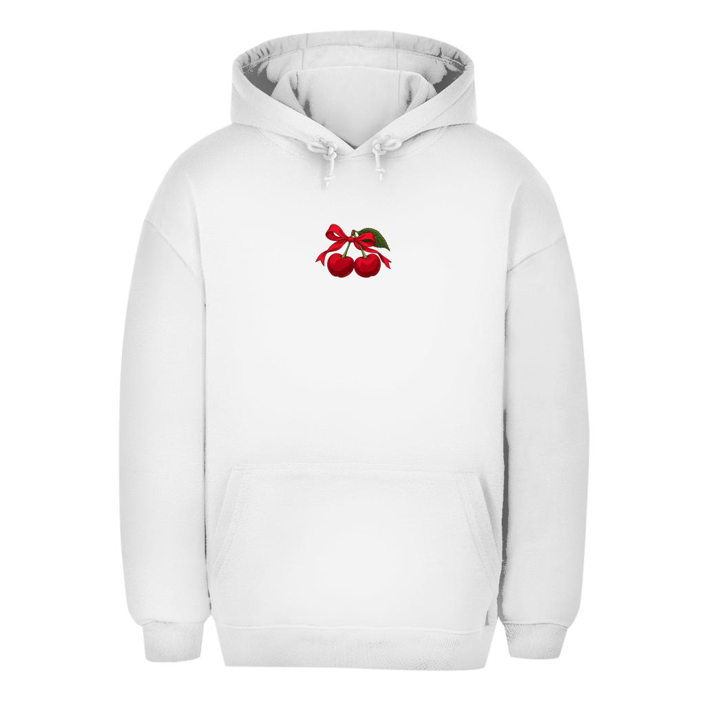 Unisex Oversize dukserica – Cherry Vibes | Dukserica sa kapuljačom i malim motivom trešnje