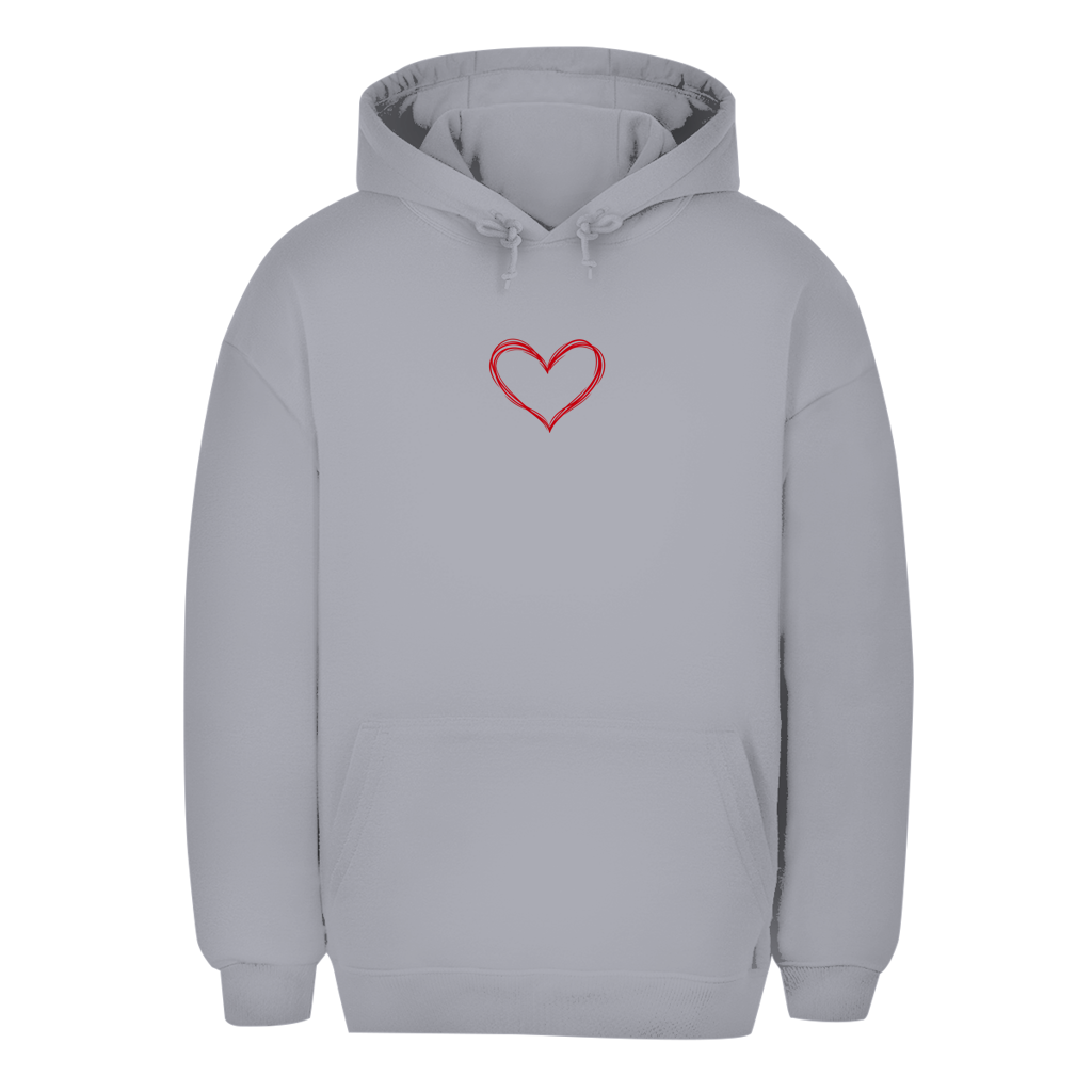 Unisex Oversize dukserica – Heart Vibes | Dukserica sa kapuljačom i malim motivom srca