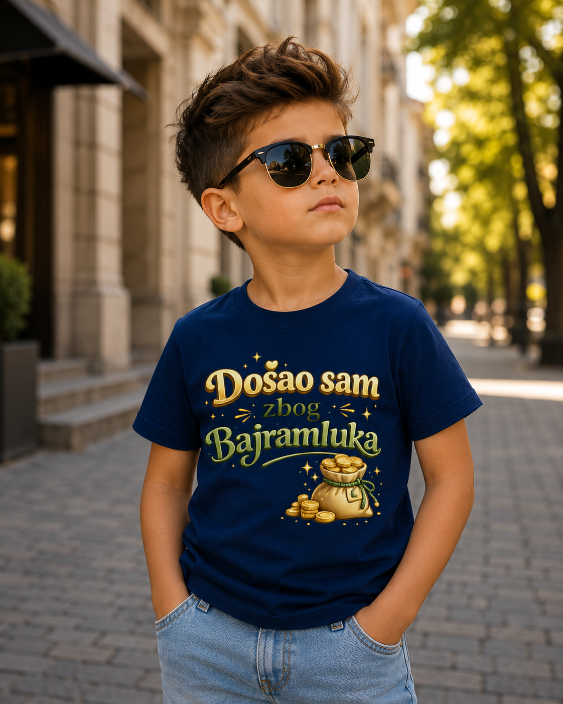 🇧🇦 Dosao sam zbog Bajramluka  – Kinder Basic T-Shirt | Eid Shirt