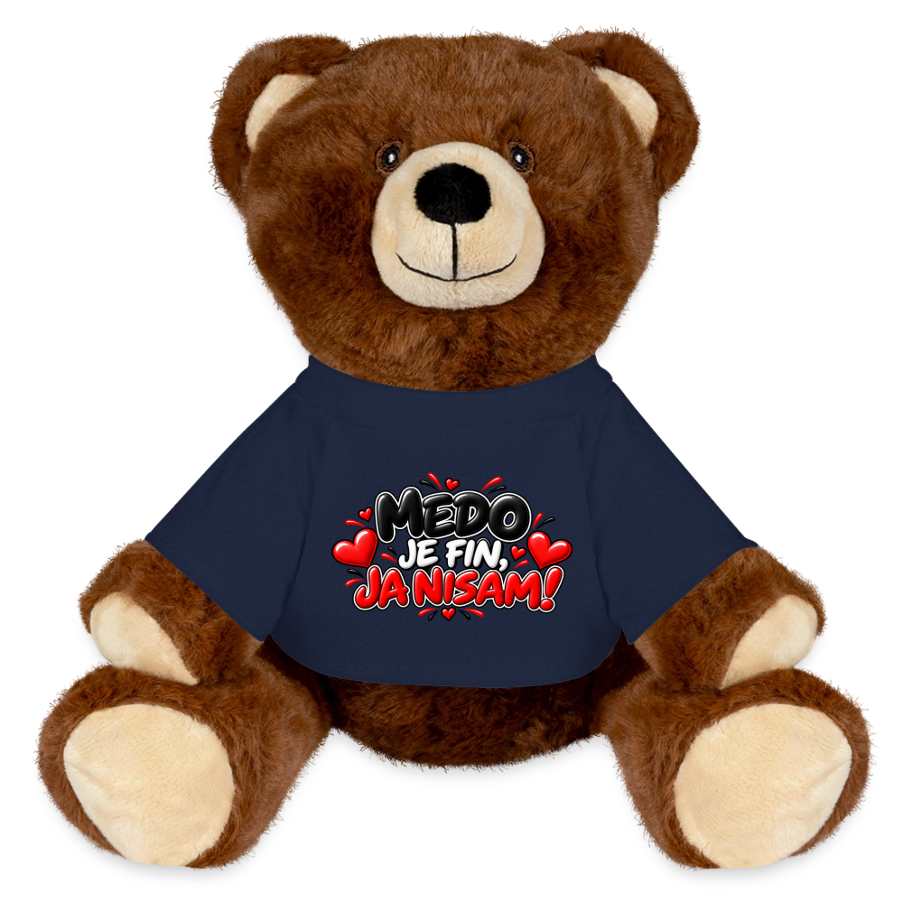 Medo je fin ja nisam Kuschelteddy MiniFeet® – Nachhaltiger Teddybär mit Herz-Design - French Navy