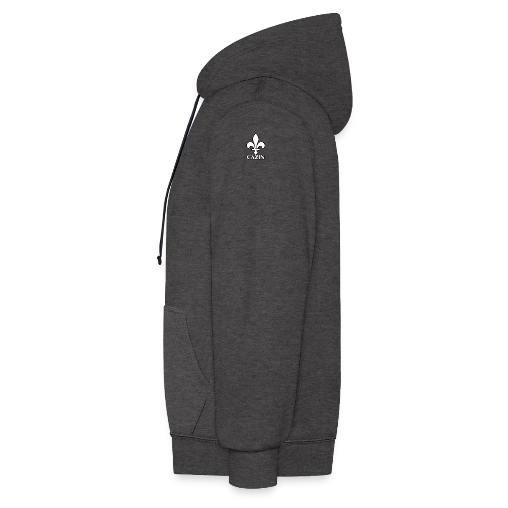 AWDis Just Hoods Kontrast-Hoodie Unisex – CAZIN mit bosnischen Lilien | Brust- & Schulterprint - Anthrazit/Schwarz