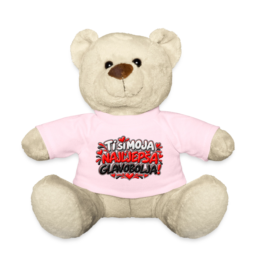 TI SI MOJA NAJLJEPŠA GLAVOBOLJA ❤️🧸 – Süßer Kuschelteddy 20 cm - Hellrosa