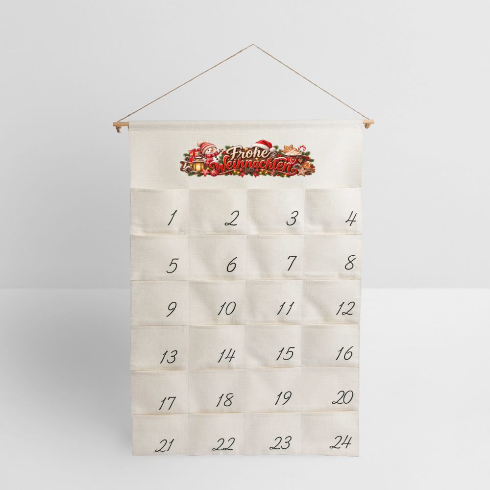 Leinen Adventskalender - Naturweiß