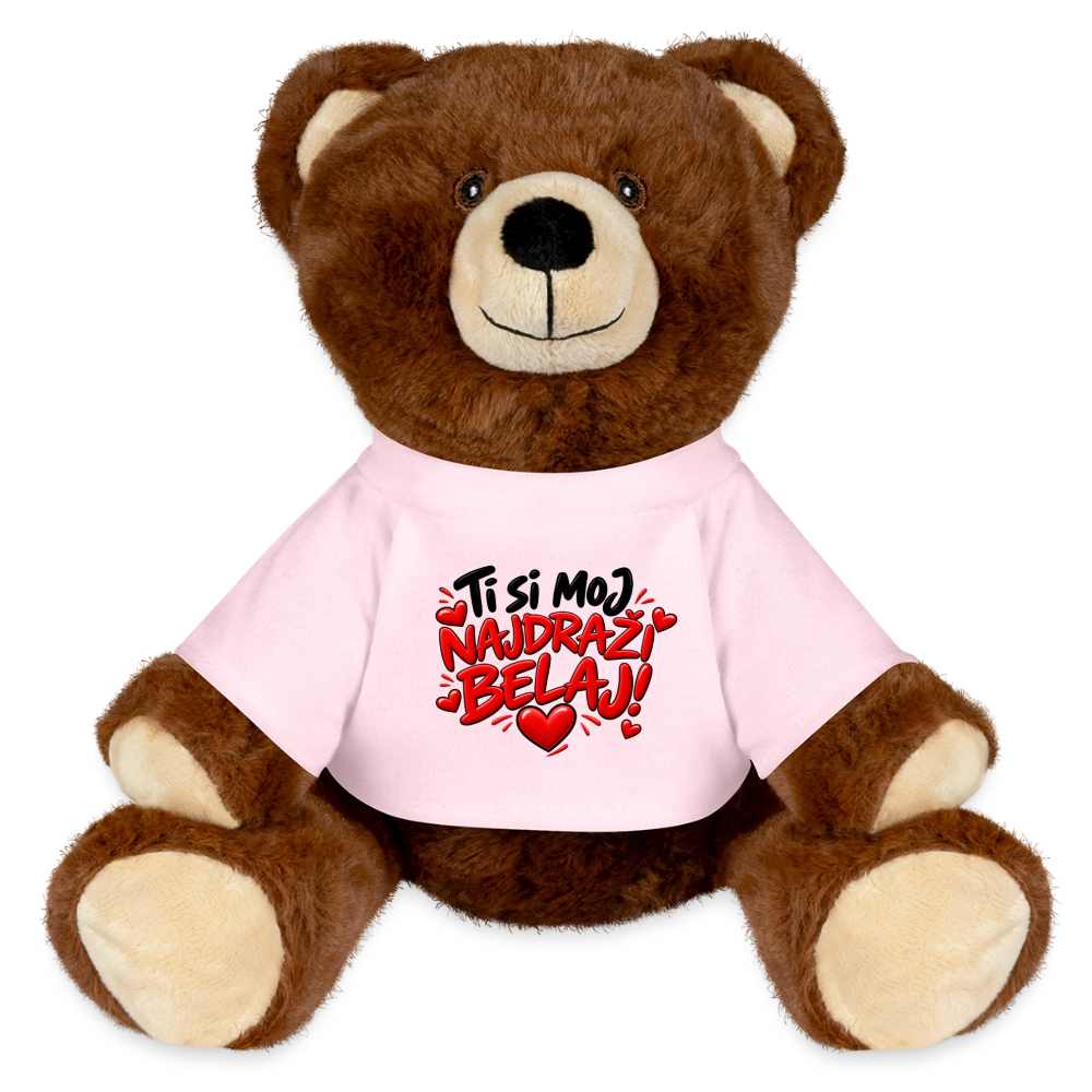 Ti si moj najdrazi belaj Kuschelteddy MiniFeet® – Nachhaltiger Teddybär mit Herz-Design - Hellrosa