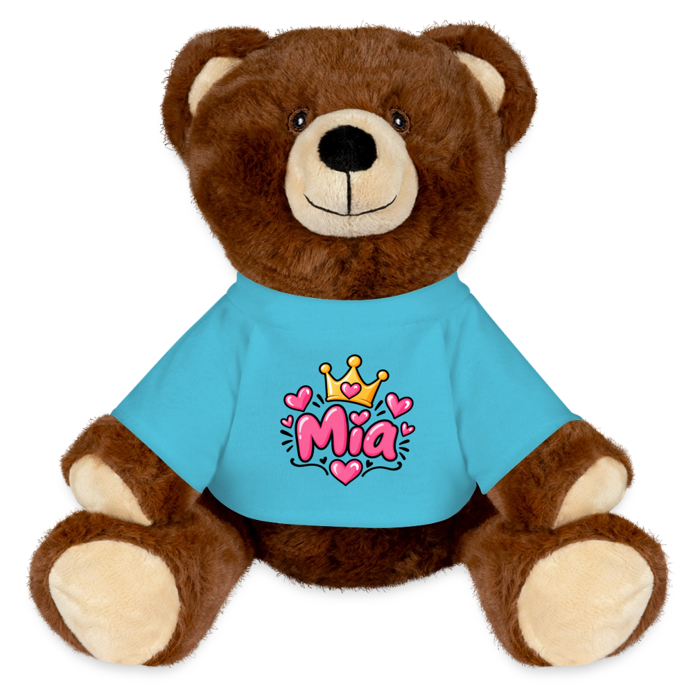 MiniFeet® RecycelBär® Braun MIA – Personalisierbar mit Namen & Design - Atollblau