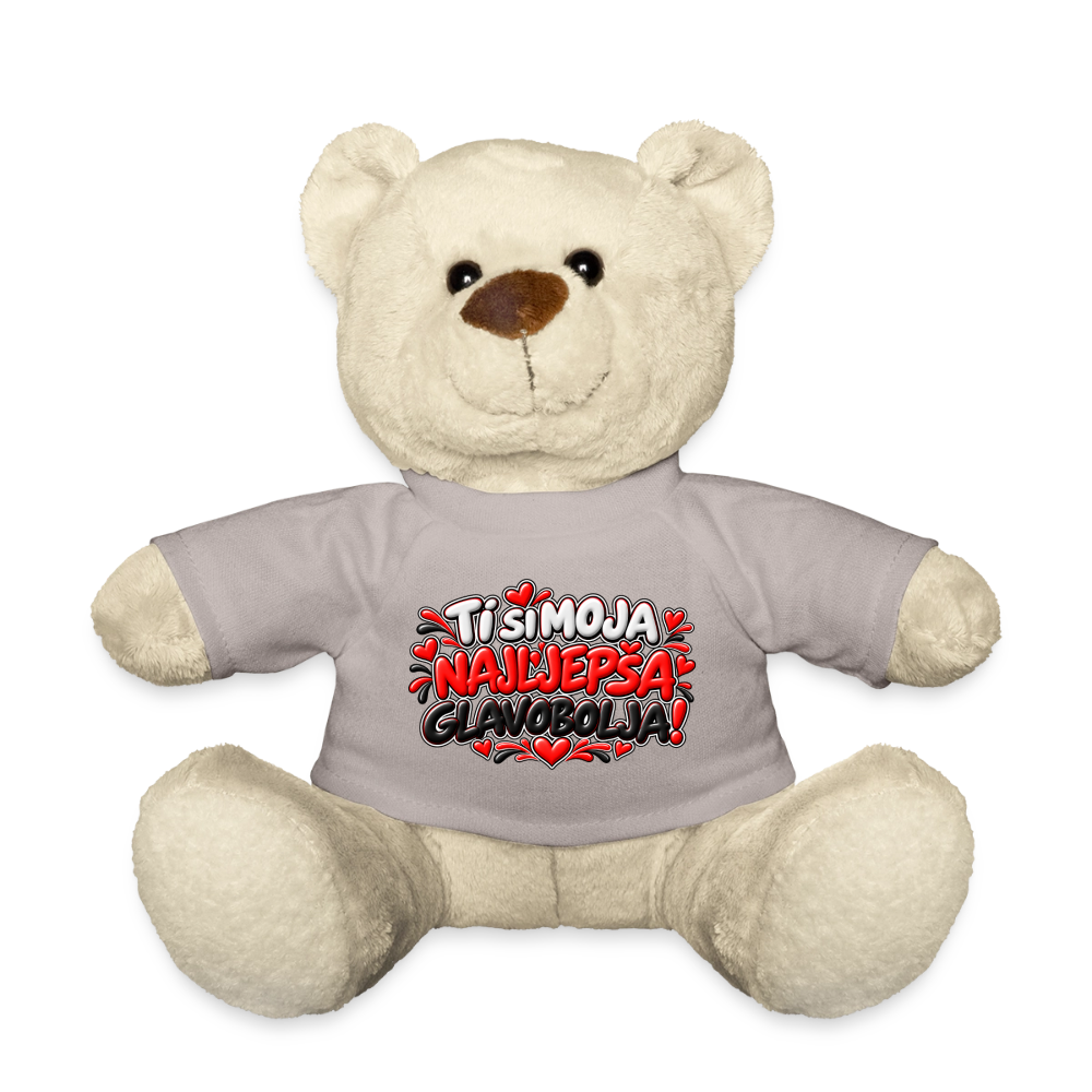 TI SI MOJA NAJLJEPŠA GLAVOBOLJA ❤️🧸 – Süßer Kuschelteddy 20 cm - Taupe