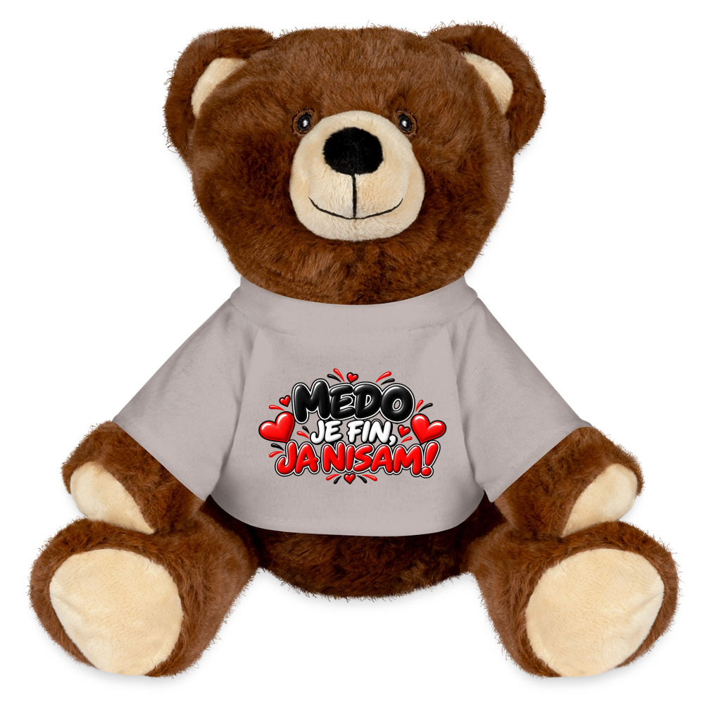 Medo je fin ja nisam Kuschelteddy MiniFeet® – Nachhaltiger Teddybär mit Herz-Design - Taupe