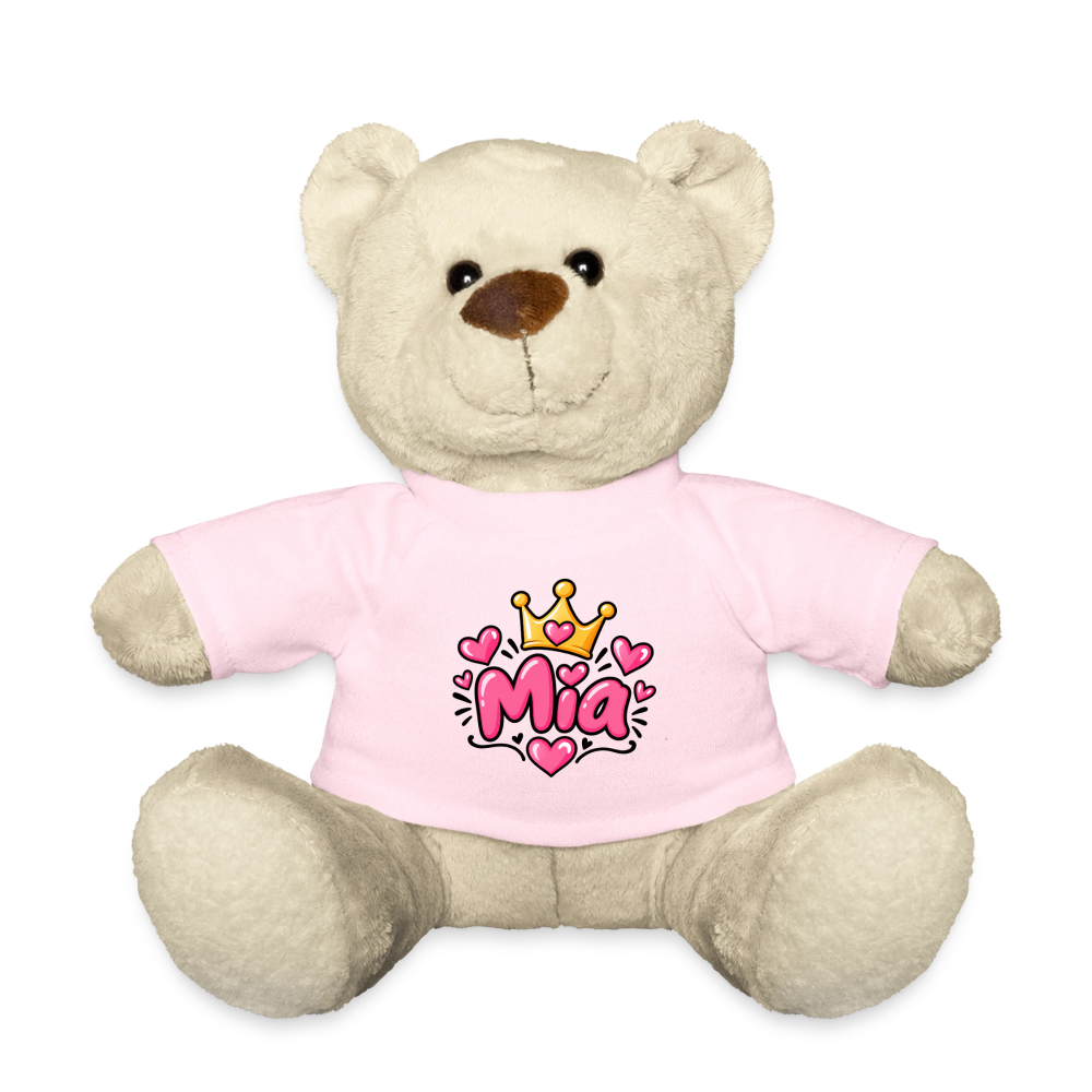 Teddy MIA– Personalisierbar mit Namen & Design - Hellrosa